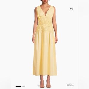 NWT Saja Banana Yellow V-Neck Sleeveless Dress From Faithful The Brand